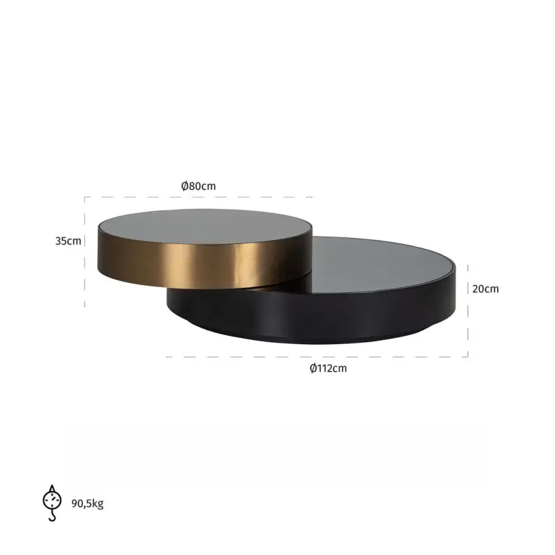 - Salontafel Slice (Black/gold)