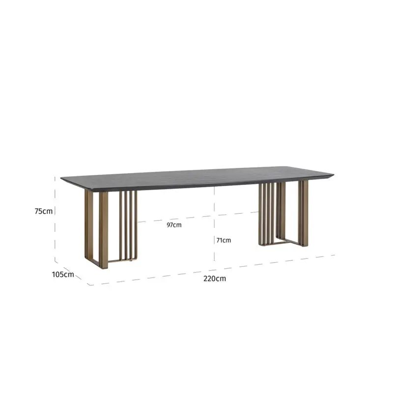 - Eettafel Maverick 220 (Charcoal)
