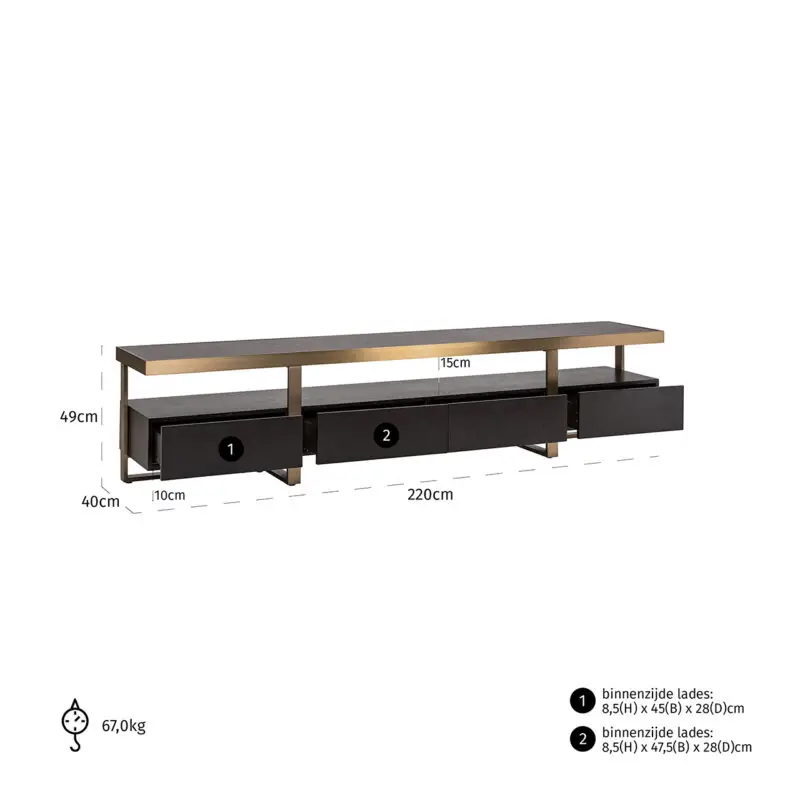 - TV Dressoir Diddley (Charcoal)