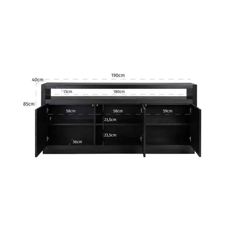 - Dressoir Oakura 3-deuren (Black)