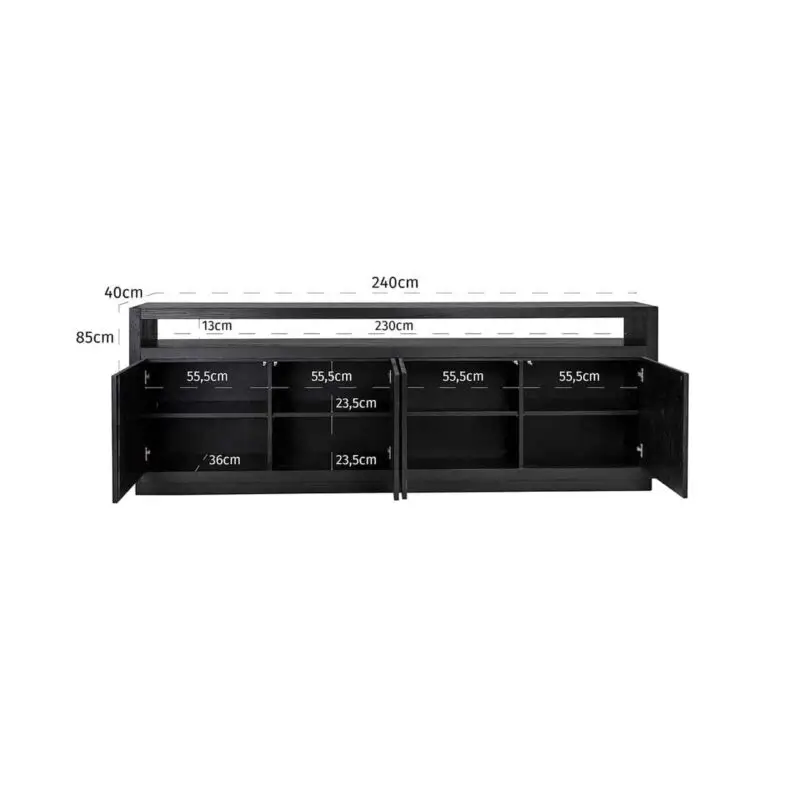 - Dressoir Oakura 4-deuren (Black)