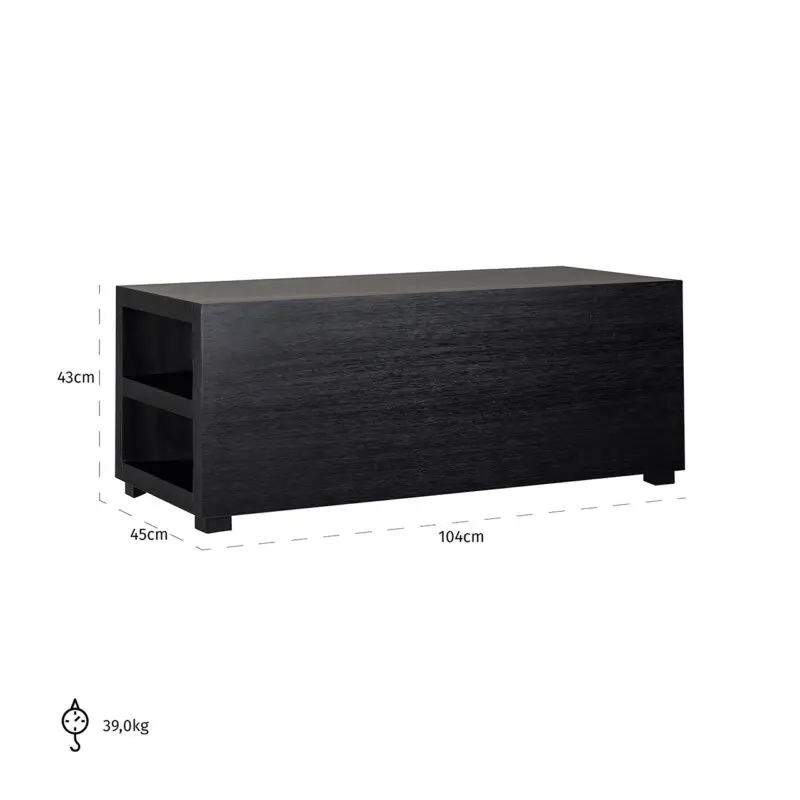 - Salontafel Oakura bankelement (Black)