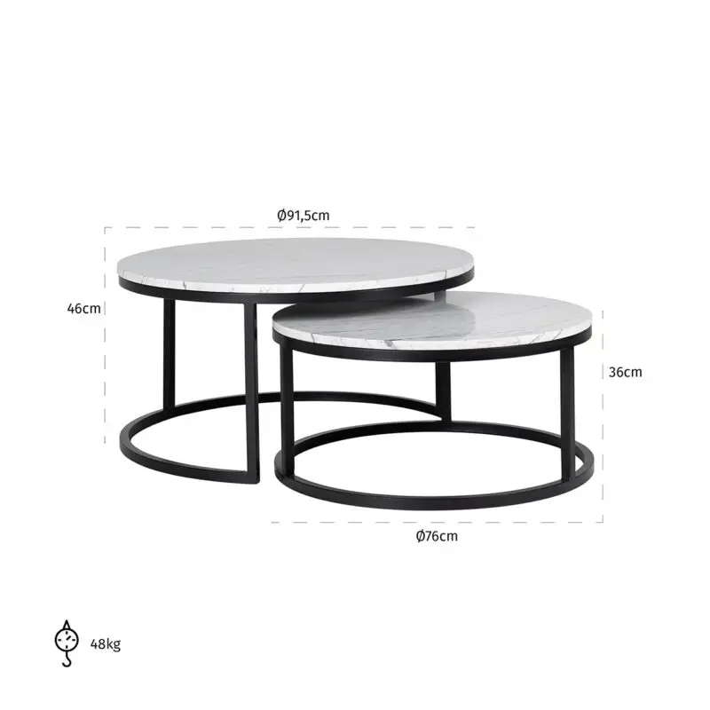 - Salontafel Lexington set van 2 (White)