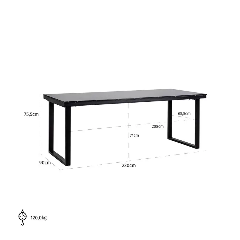 - Eettafel Beaumont 230 (Black)