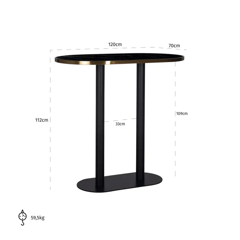 - Bartafel Zenza ovaal (Black)