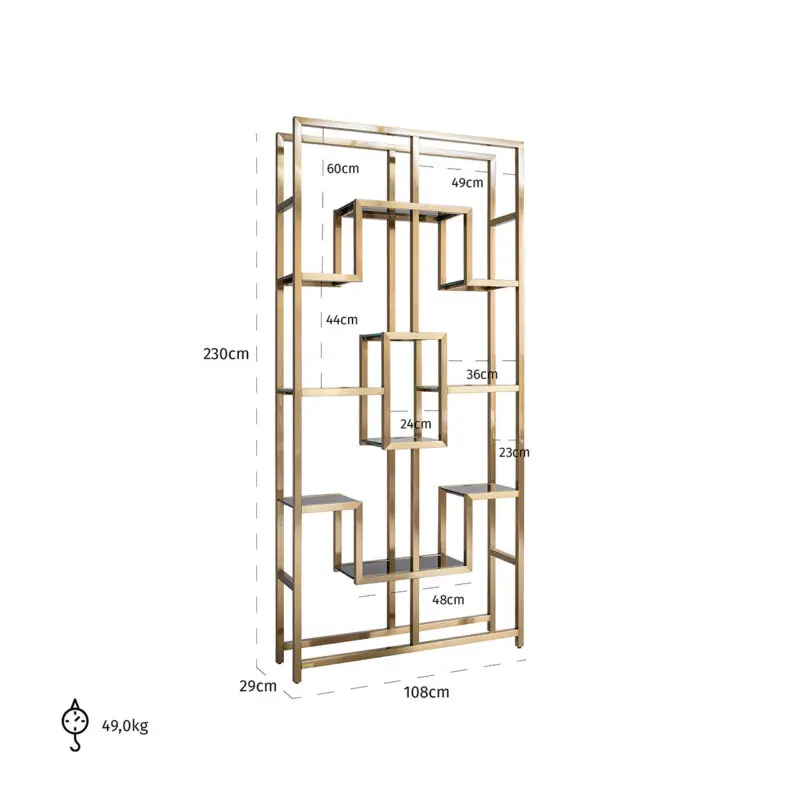 - Wandkast Magnus brushed gold (Brushed Gold)