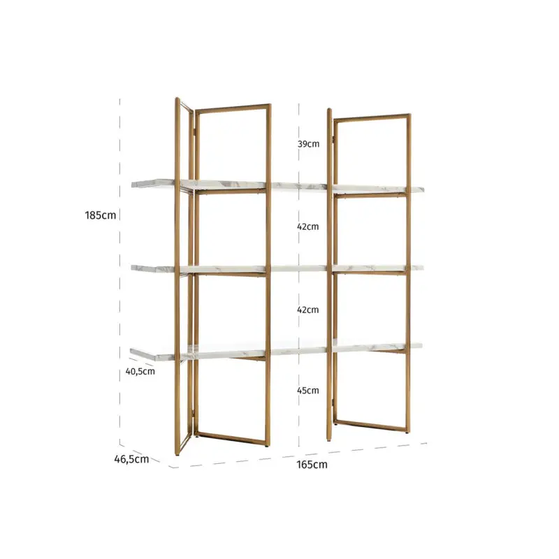 - Wandkast Lagrand gold met 3 planken (Gold)