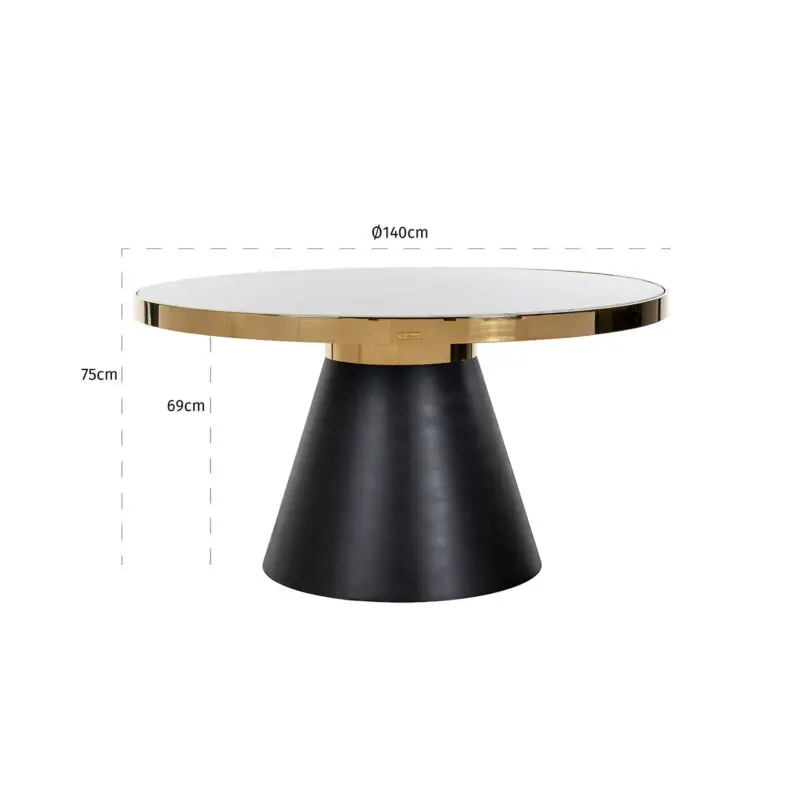 - Eettafel Odin 140Ø  (Gold)