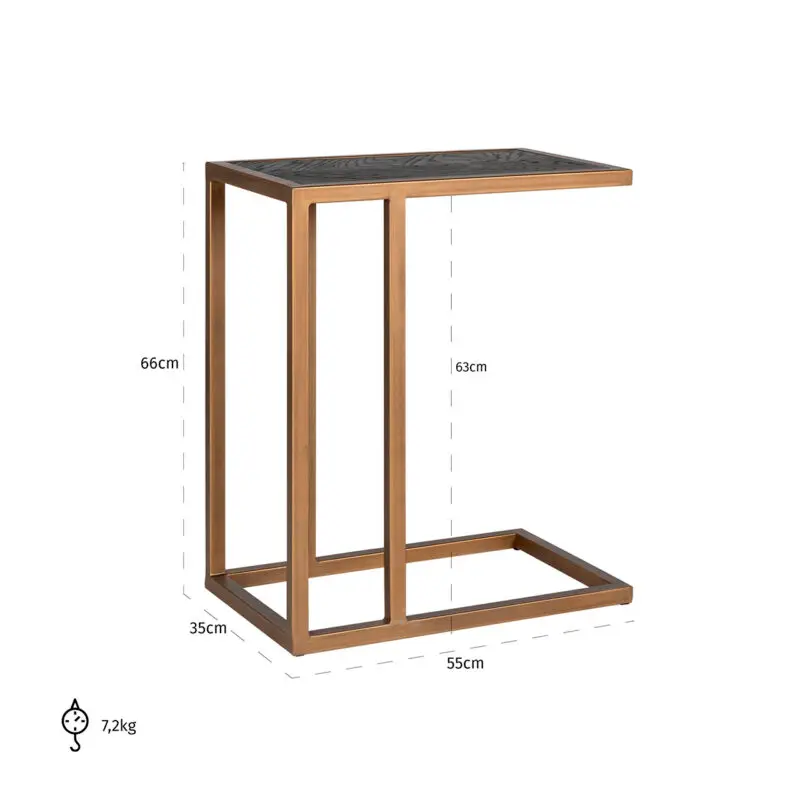 - Sofa tafel Blackbone brass (Black rustic)