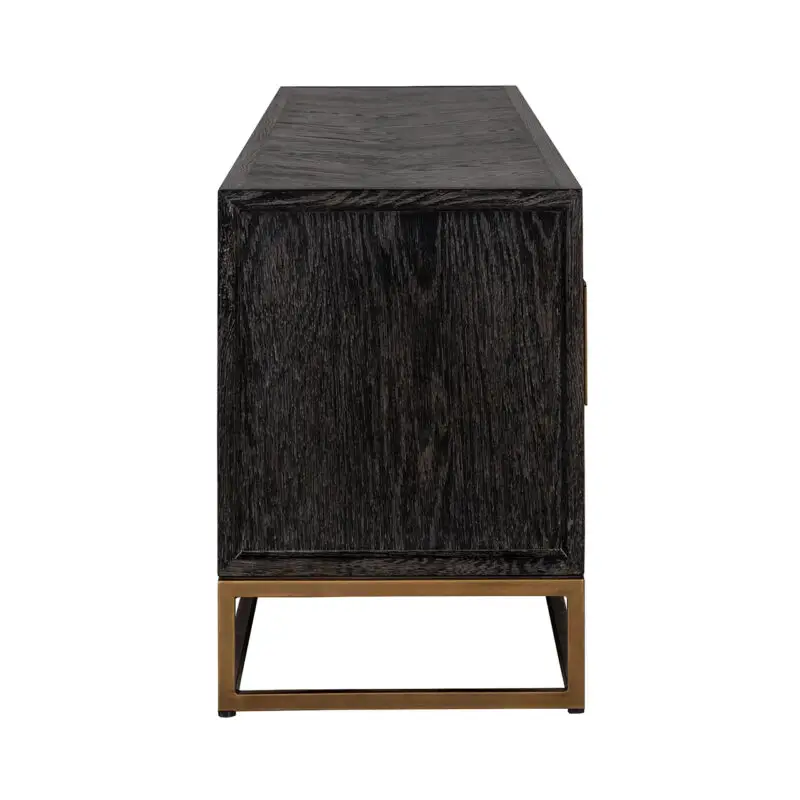 - TV-dressoir Blackbone brass 4-deuren 200 (Black rustic)