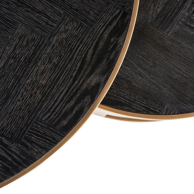 - Salontafel Blackbone brass set van 2  (Black rustic)
