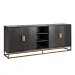 - Dressoir Blackbone brass 4-deuren + open vak (Black rustic)