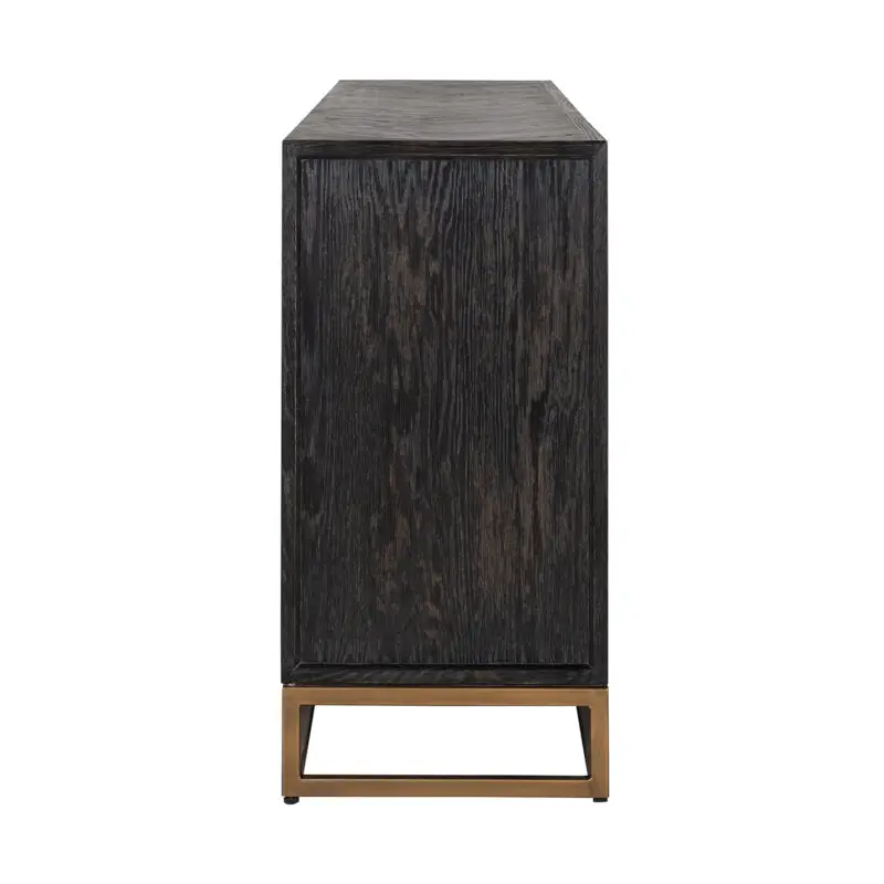 - Dressoir Blackbone brass 4-deuren + open vak (Black rustic)