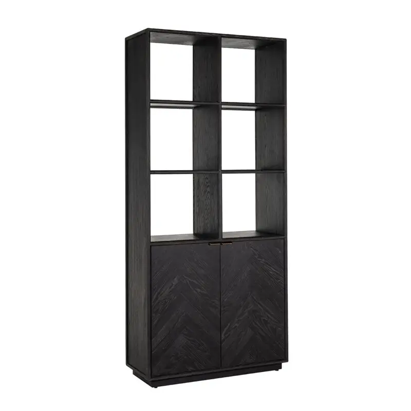 - Boekenkast Blackbone brass 2-deuren (Black rustic)