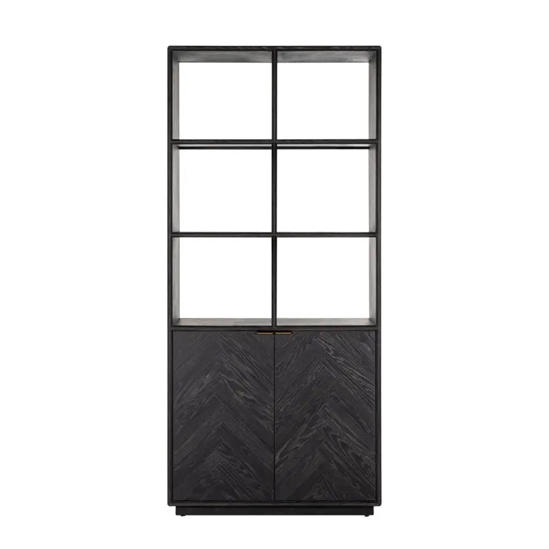 - Boekenkast Blackbone brass 2-deuren (Black rustic)