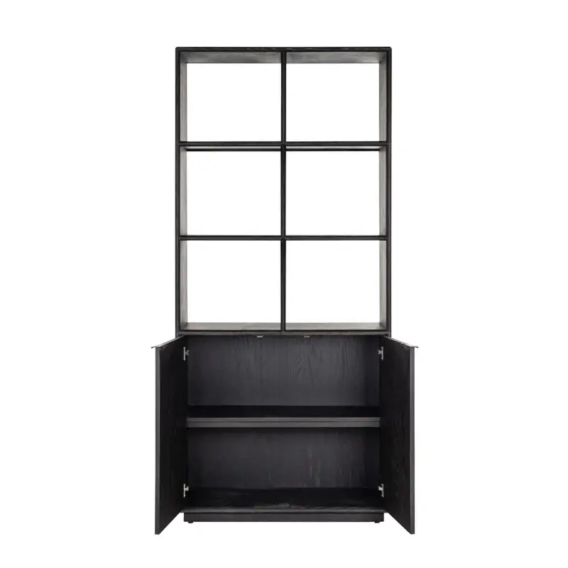 - Boekenkast Blackbone brass 2-deuren (Black rustic)