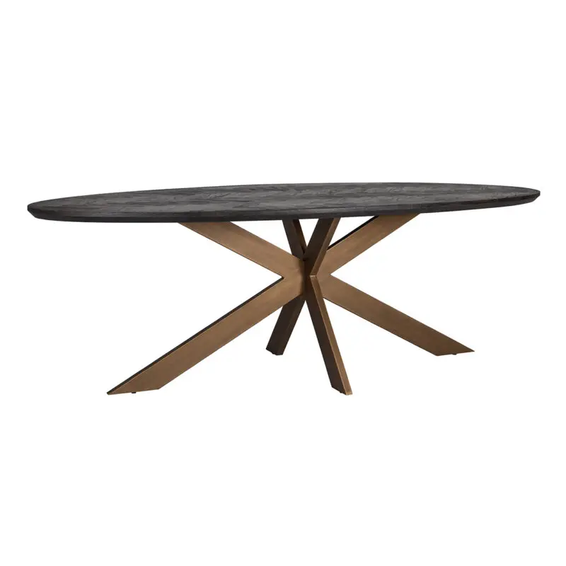 - Eettafel Blackbone brass ovaal 230 (Black rustic)