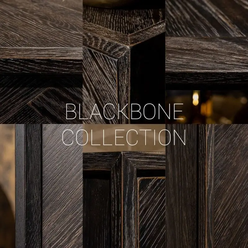 - Eettafel Blackbone brass 220 (Black rustic)