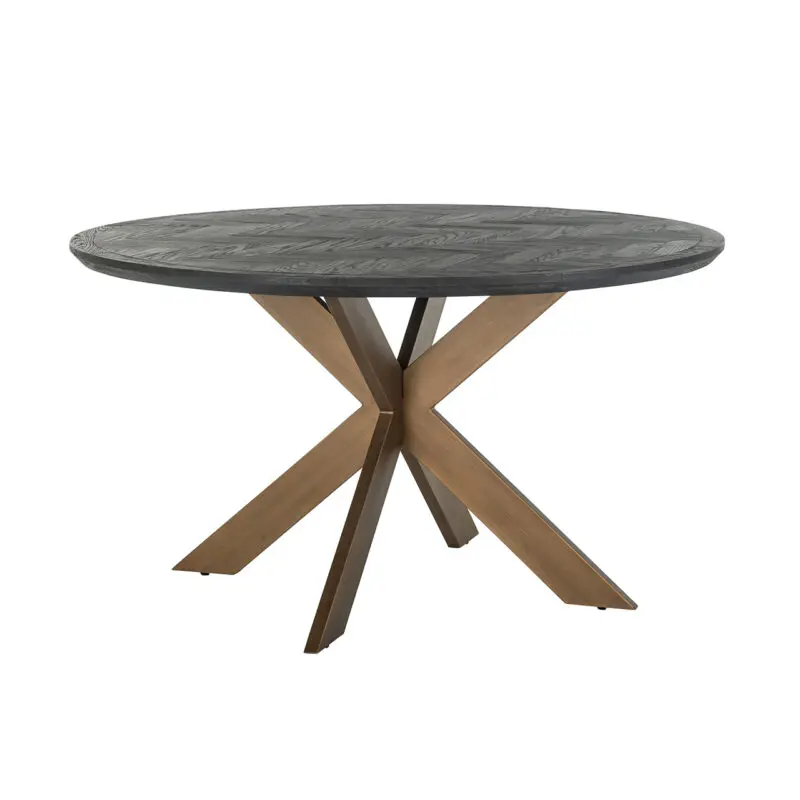 - Eettafel Blackbone brass 140Ø (Black rustic)