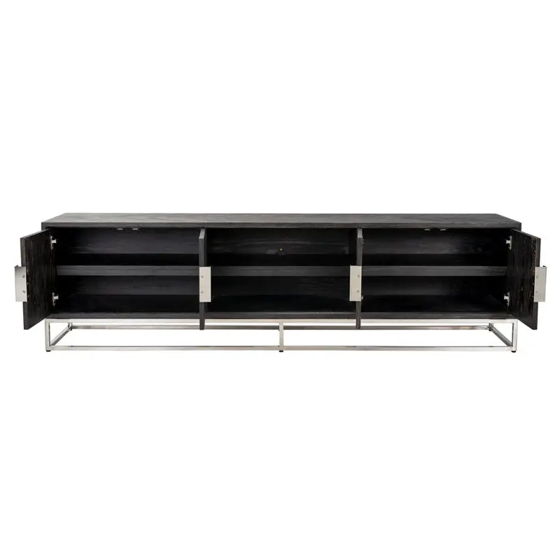 - TV-dressoir Blackbone silver 4-deuren 220 (Black rustic)