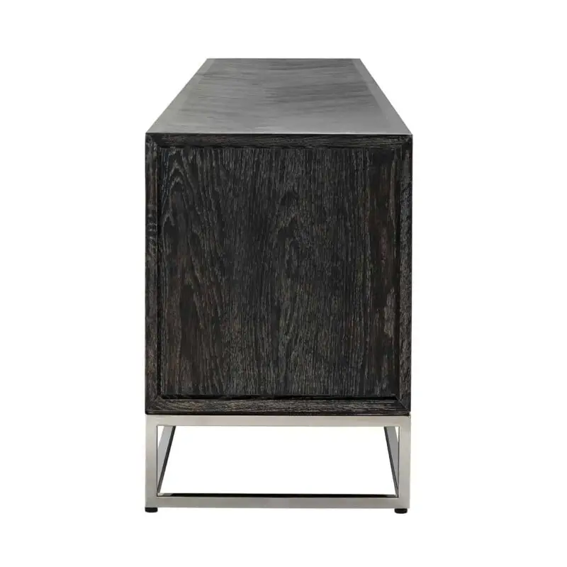 - TV-dressoir Blackbone silver 4-deuren 220 (Black rustic)