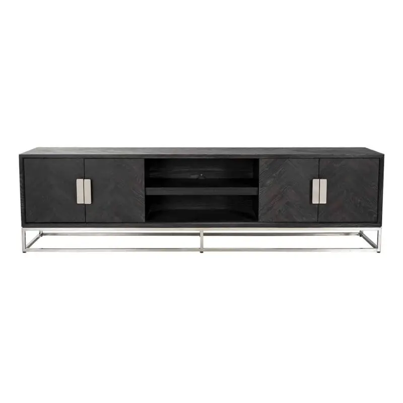 - TV-dressoir Blackbone silver 4-deuren 220 (Black rustic)