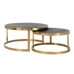 - Salontafel Blackbone gold set van 2  (Black rustic)