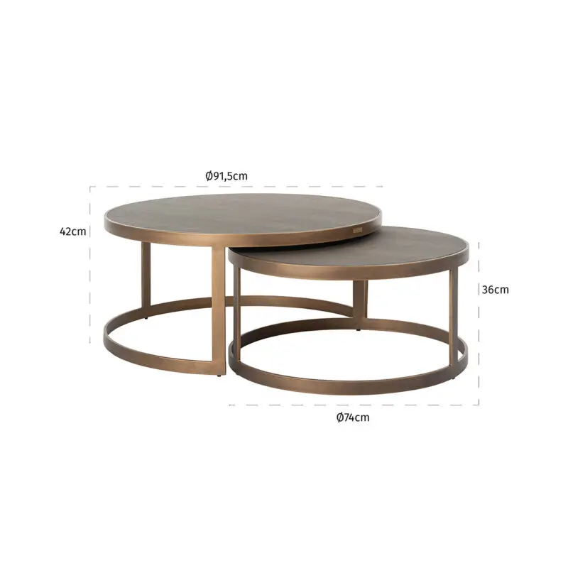 - Salontafel Bloomville set van 2 (Gold)