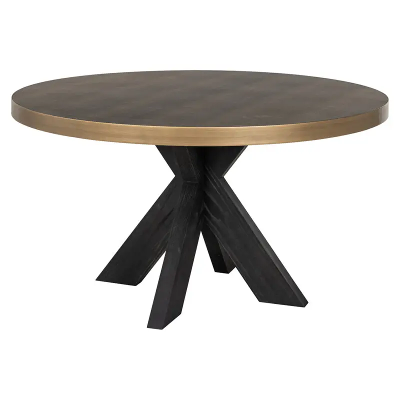 - Eettafel Bloomville 140Ø (Black/gold)
