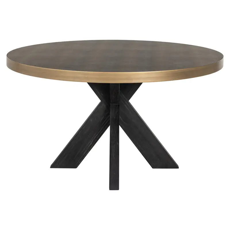 - Eettafel Bloomville 140Ø (Black/gold)