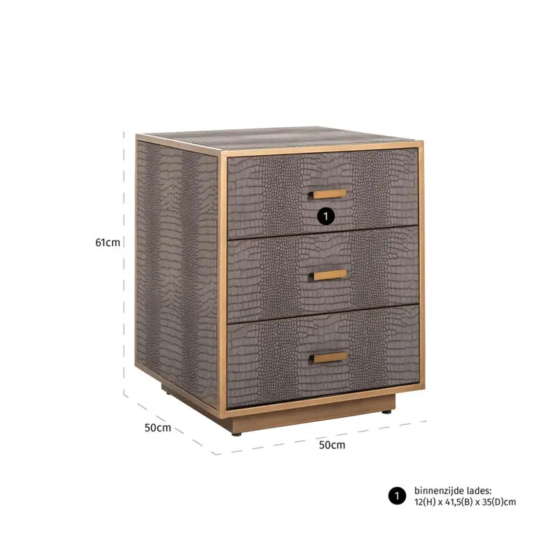 - Ladenkast Classio 3-laden  (Brushed Gold)