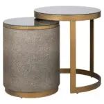 - Bijzettafel Bloomville met glas set van 2 (Gold)