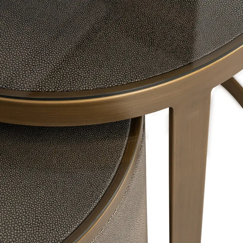 - Bijzettafel Bloomville met glas set van 2 (Gold)