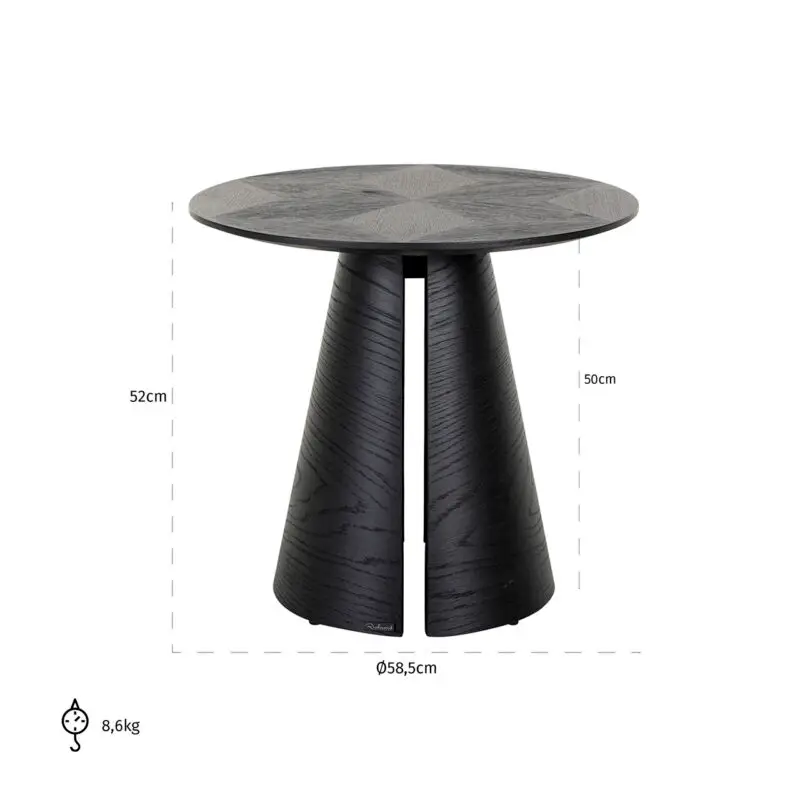 - Bijzettafel Blax 585Ø (Black)