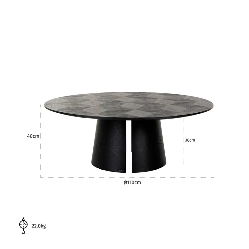 - Salontafel Blax 110Ø (Black)