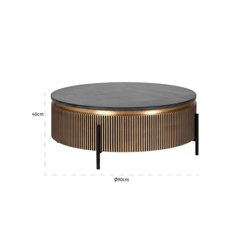 - Salontafel Ironville 90Ø (Gold)