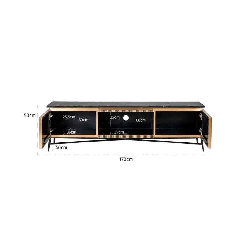 - TV-dressoir Ironville 2-deuren (Gold)