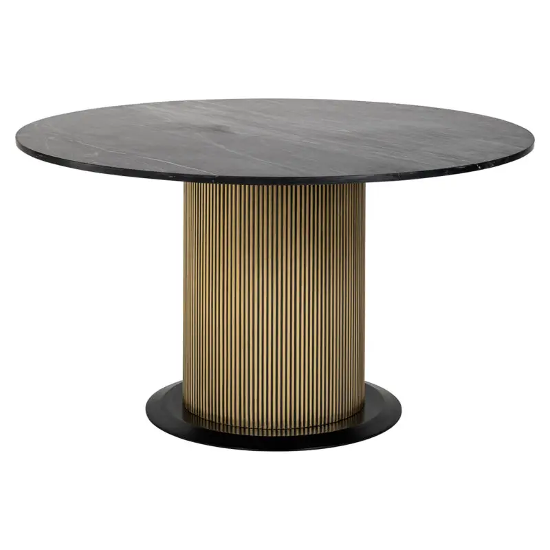 - Eettafel Ironville 140Ø (Black/gold)