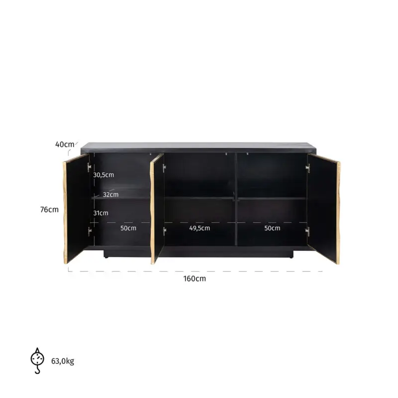 - Dressoir Esher 3-deuren (Black)