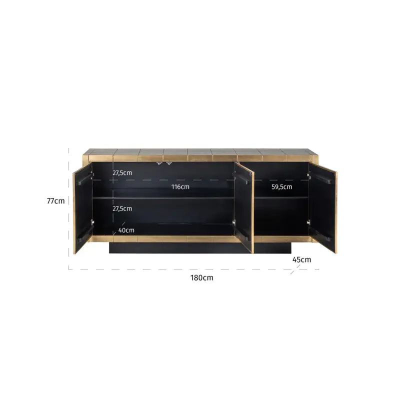 - Dressoir Collada 3-deuren (Brushed Gold)