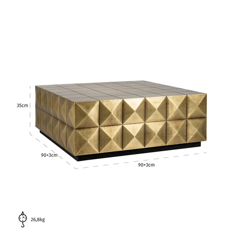 - Salontafel Collada incl. glasplaat (Brushed Gold)