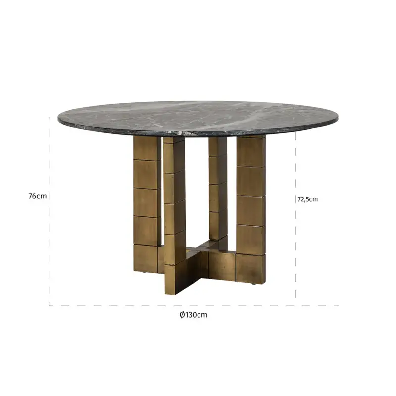 - Eettafel Collada 130Ø (Black/gold)