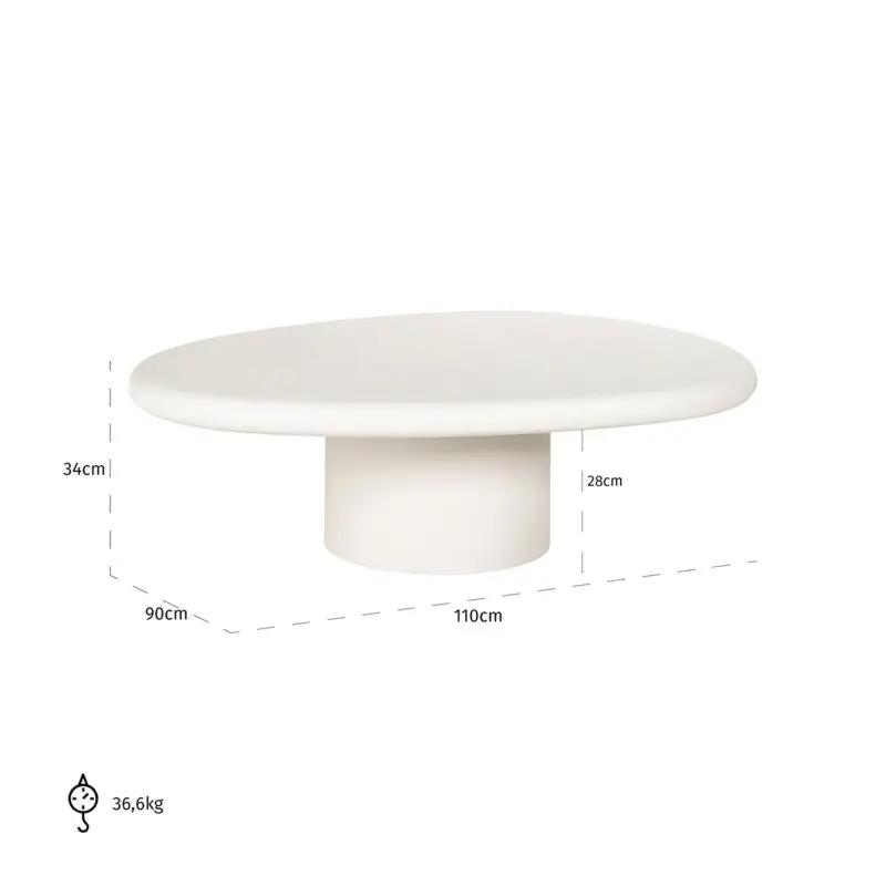 - Salontafel Bloomstone 110x90 (White)