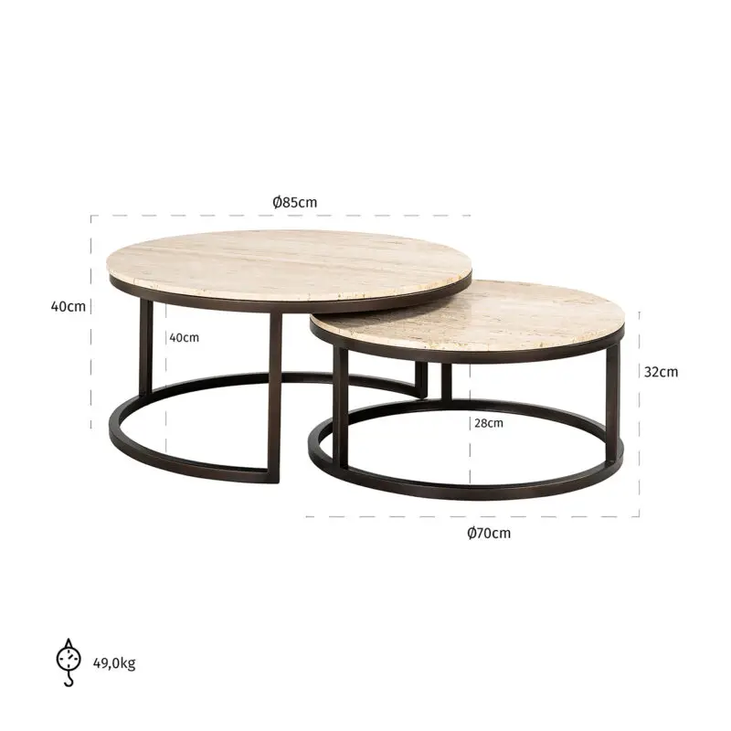 - Salontafel Avalon set van 2 (Bronze)