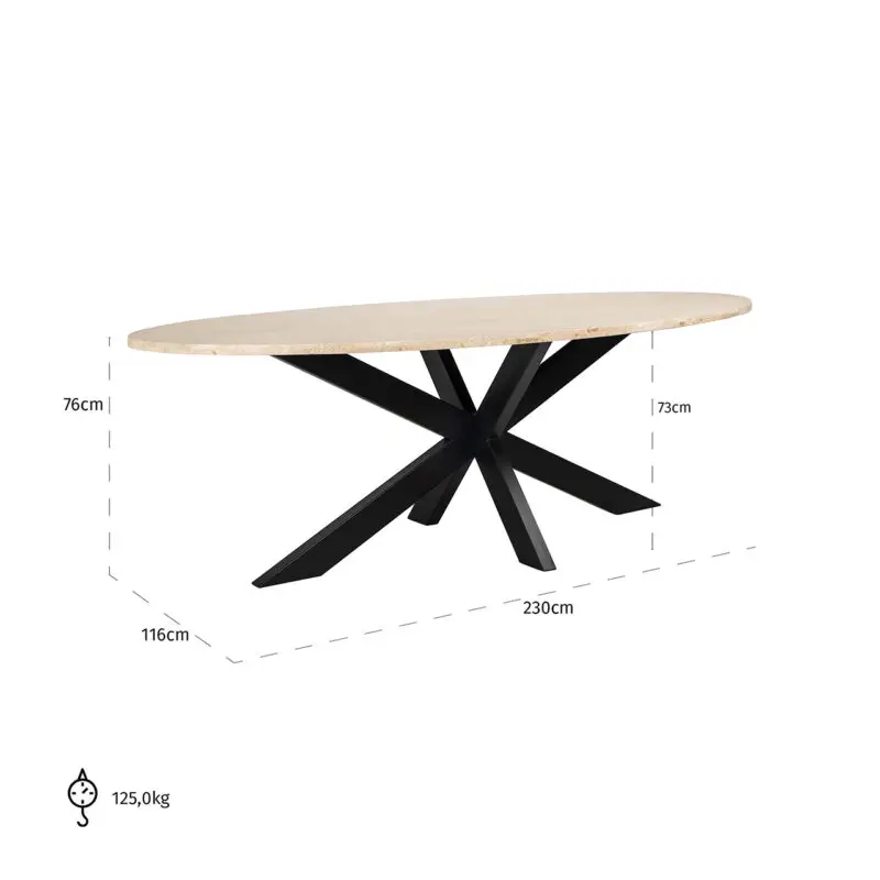 - Eettafel Avalon ovaal 230 (Bronze)