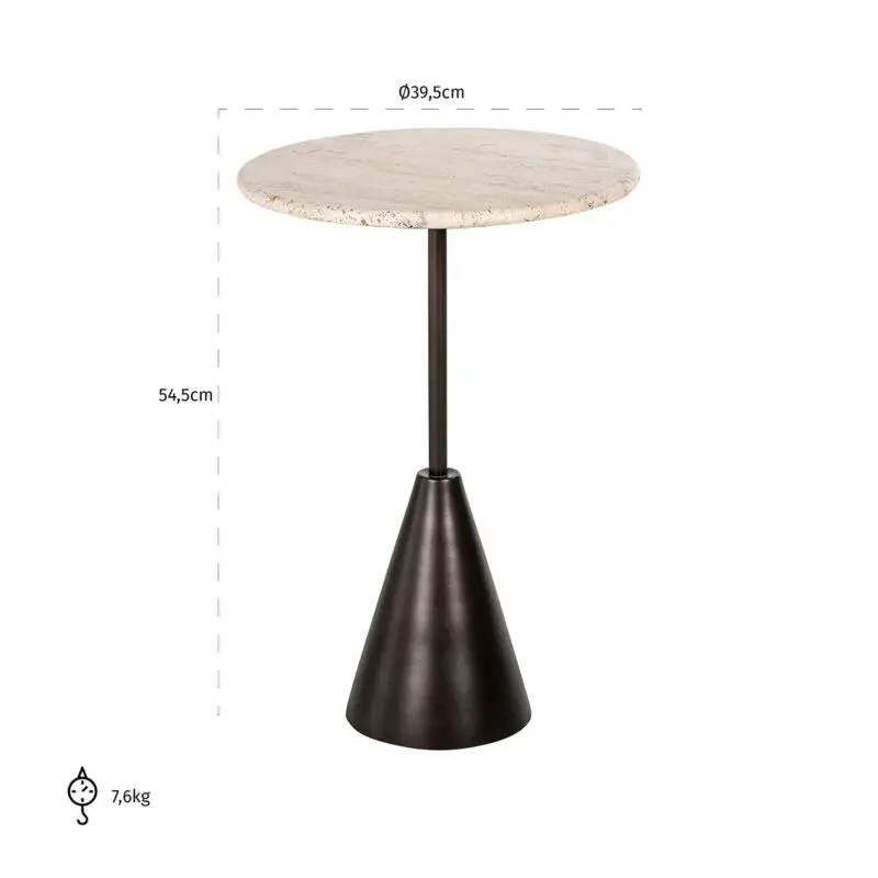 - Bijzettafel Avalon rond (Bronze)