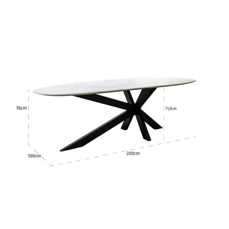- Eettafel Trocadero wit (Black/white)