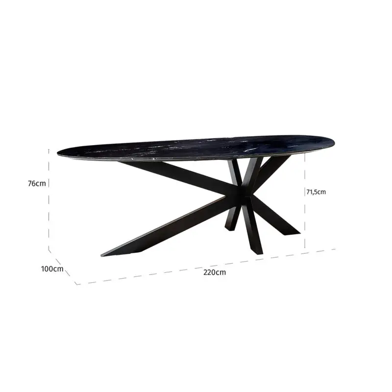 - Eettafel Trocadero zwart (Black)