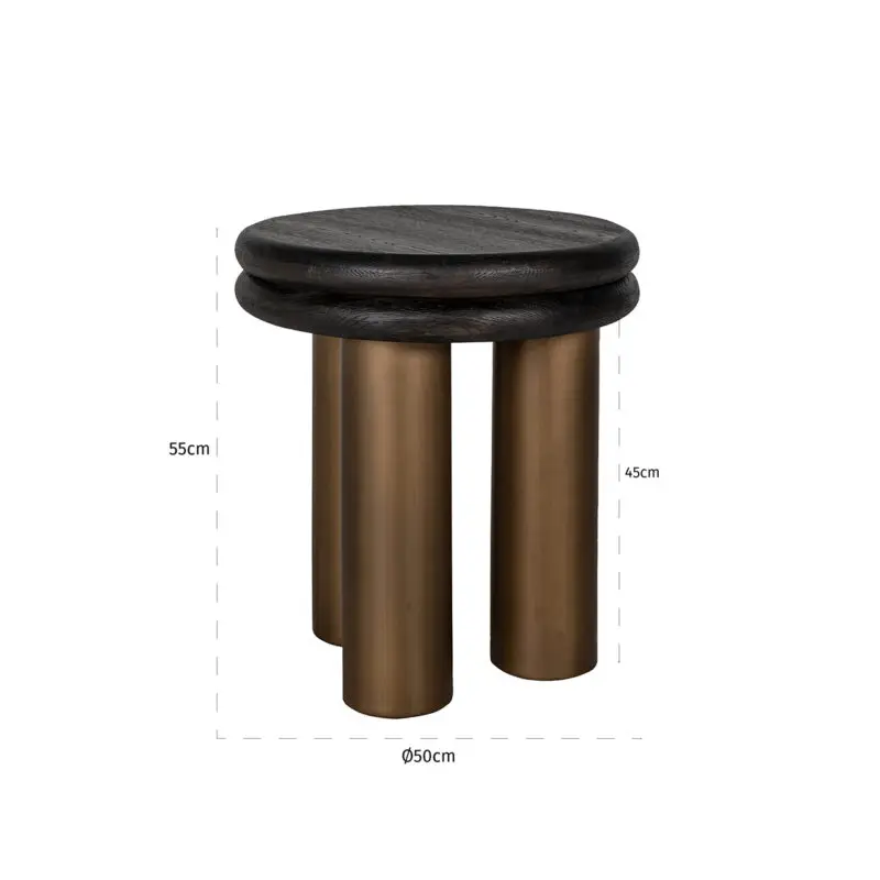 - Bijzettafel Macaron (Black rustic)