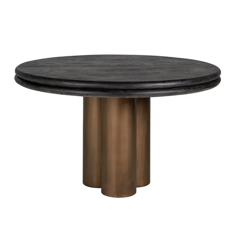- Eettafel Macaron 130Ø (Black rustic)